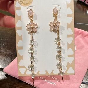 Lameno Asymmetrical Cherry Blossom Earrings
